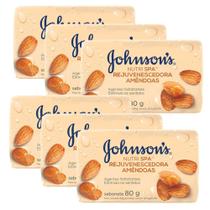 Kit 6 Sabonetes Johnsons Nutri Spa Rejuvenescedora Amêndoas 80g Kit 6 Sabonetes Johnsons Nutri Spa Rejuvenescedora Amêndoas 80g