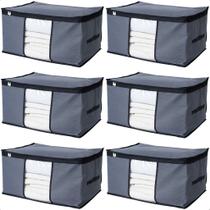 Kit 6 Saco Organizador Capa Protetora 60x45x33cm Edredom Cobertor Multiuso Guarda Roupa 90 Litros Kit 6 Saco Organizador Capa Protetora 60x45x33cm Edredom Cobertor Multiuso Guarda Roupa 90 Litros