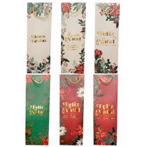 Kit 6 Sacolas de Vinho Natalina Embalagem Garrafa Bebidas Cor:Sortido