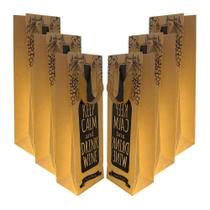Kit 6 Sacolas Garrafa Vinho Champagne - Keep Calm And Drink Wine