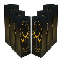 Kit 6 Sacolas Garrafa Vinho Champagne - Minimalista Dourada
