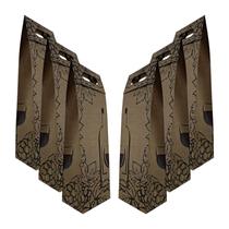 Kit 6 Sacolas Garrafa Vinho Champagne Reforçada Kraft 220g/m Pardo