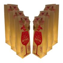 Kit 6 Sacolas Garrafa Vinho Champagne - Taça Vermelha Kit 6 Sacolas Garrafa Vinho Champagne - Taça Vermelha