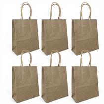 Kit 6 Sacolas Kraft Papel Mini 14,5x12x6cm Lembrancinha