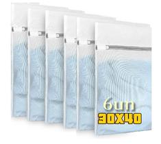 Kit 6 Sacos De Lavar Roupas Delicadas Saquinhos Lingerie Lavanderia Lavagem 30x40