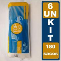 Kit 6 Sacos de Lixo 50L 180Uni. Tipo C 63cm x 80cm - Extrusa Pack