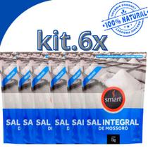 KIT 6 sal GROSSO Integral de Mossoró 1kg - SMART KIT 6 sal GROSSO Integral de Mossoró 1kg - SMART