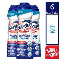 Kit 6 Sapolio Radium Cremoso Clássico Grande 450ml Cada Kit 6 Sapolio Radium Cremoso Clássico Grande 450ml Cada