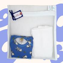 Kit 6 Saquinhos em Tule Organizadores Maternidade Viagem Bebê Infantil Fechamento em Zíper