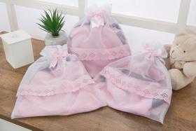 Kit 6 Saquinhos Organizadores Maternidade Bebê Voal