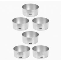 Kit 6 (SEIS) Forma BENTO CAKE n 10 x 5 cm Assadeira Bolo Aluminio