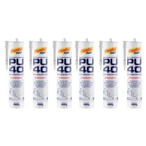 Kit 6 Selante de Poliuretano Branco Pu40 400G Mundial Prime
