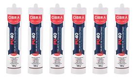 Kit 6 Selante Pu40 Branco Cibra Excelente Qualidade 400 Gramas