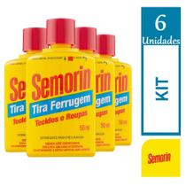 Kit 6 Semorin Gotas O Tira Ferrugem Roupas 50ml Cada