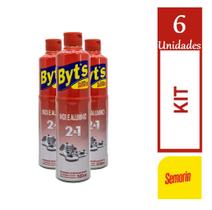 Kit 6 Semorin Limpa Alumínio e Inox 2X1 BYT'S 500ml