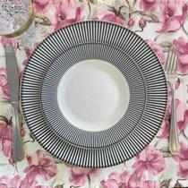 Kit 6 Serviços Americanos Jacquard Floral Lilás - 35x45cm