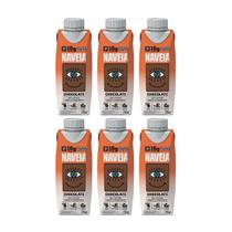 Kit 6 Shake Naveia 16g Proteina Chocolate Plant Based 250ml Evolat