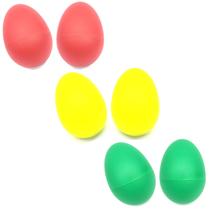 KIT 6 Shaker ovo plastico chocalho MULTICOLOR egg