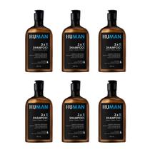 Kit 6 Shampoo Masculino 31 Barba Cabelo e Corpo Human 240ml