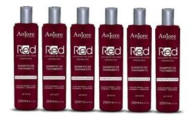 Kit 6 shampoo vermelho red 250ml anjore