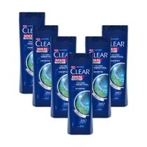 Kit 6 Shampoos Clear Men Anticaspa Ice Cool Menthol 400ml
