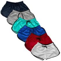 Kit 6 Short Feminino Tactel Liso Moda Praia Shortinho Verão Kit 6 Short Feminino Tactel Liso Moda Praia Shortinho Verão