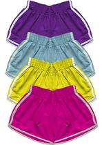 Kit 6 Shorts Feminino Tactel Praia Academia Verão 2 Bolsos Kit 6 Shorts Feminino Tactel Praia Academia Verão 2 Bolsos