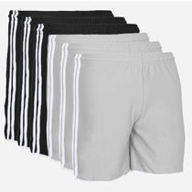 Kit 6 Shorts Futebol Masculino Plus Size Cós Elástico Faixa