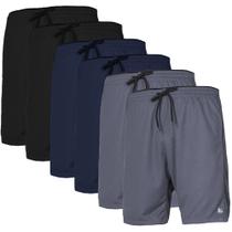 Kit 6 Shorts Masculino Fitness Com Bolso Elástico Liso