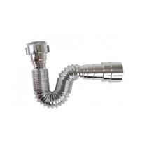 Kit 6 Sifão Plástico Sanfonado Universal Cromado/Metalizado