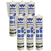 Kit 6 Silicone Acético Incolor Anker Do Brasil