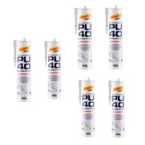 Kit 6 Silicone Selante PU 40 Mundial Prime 400g Branco