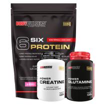 Kit 6 Six Protein 2Kg + Power Creatina 100g + Power Glutamina 100g - Bodybuilders