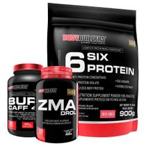 Kit 6 Six Protein 900G+ Zma Drol 120 Cáps+ Burn Caff 60 Cáps