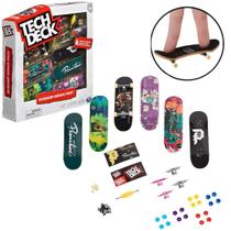 Kit 6 Skate De Dedo Mini Fingerboard C/ Acessórios Tech Deck