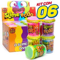 Kit 6 Slime Gelatinosa Mágica Ecão 110g Cores Sortidas Brinquedo Diversão