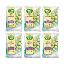Kit 6 snacks assado requeijão saboroso sem transgenicos 25g goodsoy