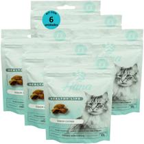 Kit 6 Snacks Hana Healthy Life Cat Sensations Para Gatos Adultos 60g