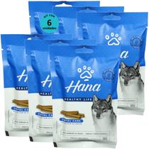 Kit 6 Snacks Hana Healthy Life Dental Care Cuidado Com os Dentes Para Cães Adultos 100g
