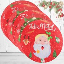 Kit 6 Souplas Mdf Natalino com Capa Noel Vermelho