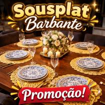 Kit 6 Sousplat Crochê Redondo Barbante Para Mesa De Jantar