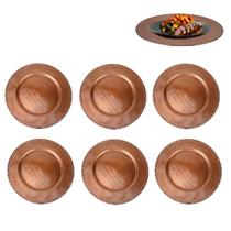 Kit 6 Sousplat Redondo Bubbles Bronze 33cm p/ Casamentos