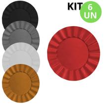 Kit 6 Sousplat Redondo Plástico 33cm
