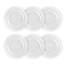 Kit 6 Sousplat Redondo Transparente Vidro 32Cm Rafimex