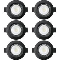 Kit 6 Spot De Led Embutir Slim Mr16 Redondo 6w Preto Bivolt 4100k Neutro Kit 6 Spot De Led Embutir Slim Mr16 Redondo 6w Preto Bivolt 4100k Neutro