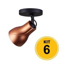 Kit 6 Spot de Sobrepor Direcionável Octa Plus Cobre 1xE27 Kit 6 Spot de Sobrepor Direcionável Octa Plus Cobre 1xE27