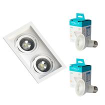 Kit 6 Spot Embutir Par20 Duplo Recuado Save Energy + Lâmpada 5.5W Stella