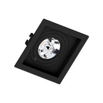 Kit 6 Spot Embutir Quadrado Recuado AR70 Preto