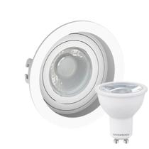 Kit 6 Spot Embutir Redondo Recuado Dicroica Mr16 Branco + Lâmpada Dicroica 4,8w 6500k Kit 6 Spot Embutir Redondo Recuado Dicroica Mr16 Branco + Lâmpada Dicroica 4,8w 6500k