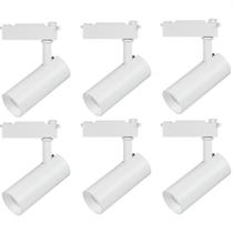 Kit 6 Spot Led MR16 para Trilho Eletrificado Branco 110/220v